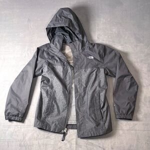 The North Face Gray Hooded Rain Jacket - Boys M 10/12